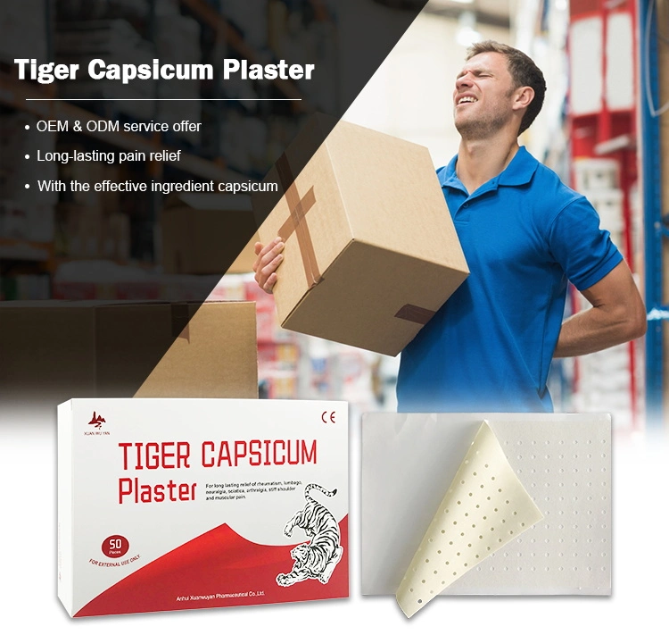 White Cotton Fabric Hot Capsicum Tiger Plaster for Pain Relief
