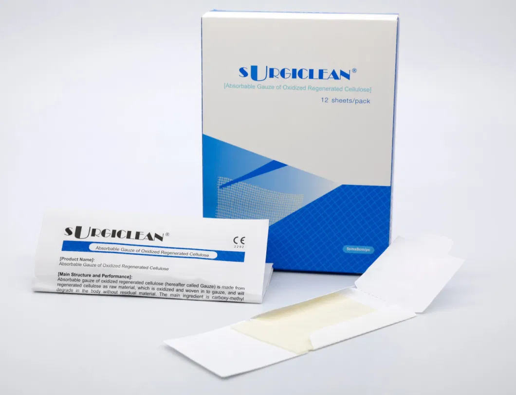 Surgiclean Oxidized Regenerated Absorbable Cellulose Hemostatic Gauze China Manufacturers