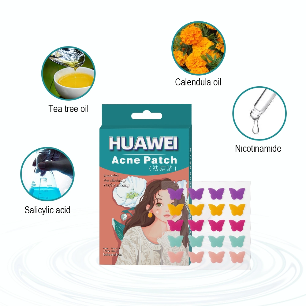 OEM Butterfly Pimple Remove Patch Hydrocolloid Acne Absorbing Cover Patch 20dots/Patch Sterile and Waterproof