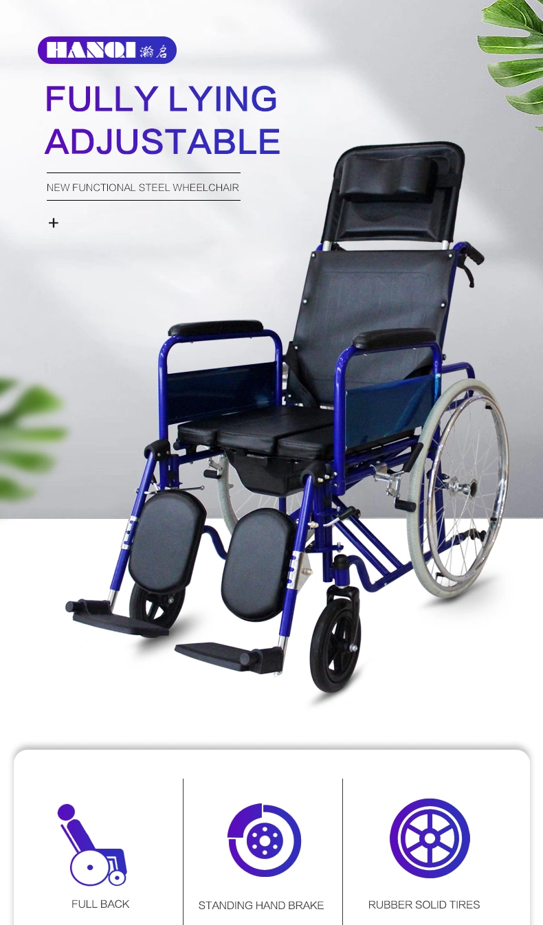 Hanqi Hq603gc Cheapest High Quality Homecare Manual Wheelchair with Commode for Disabled Adult or Senior Patient Use